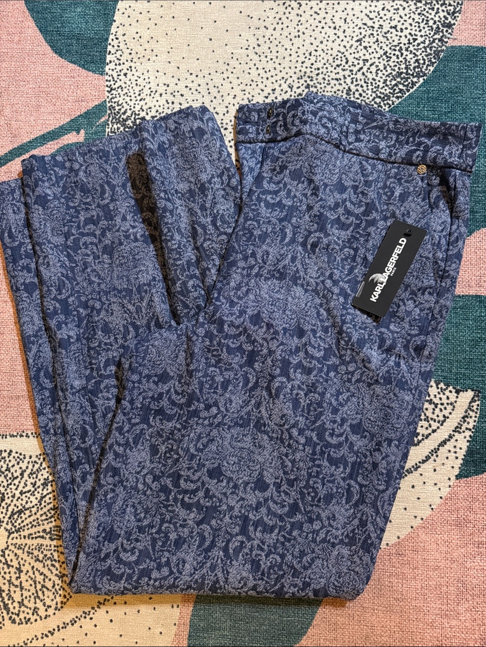 Karl Lagerfeld Women’s Wide Leg Floral Print Pants